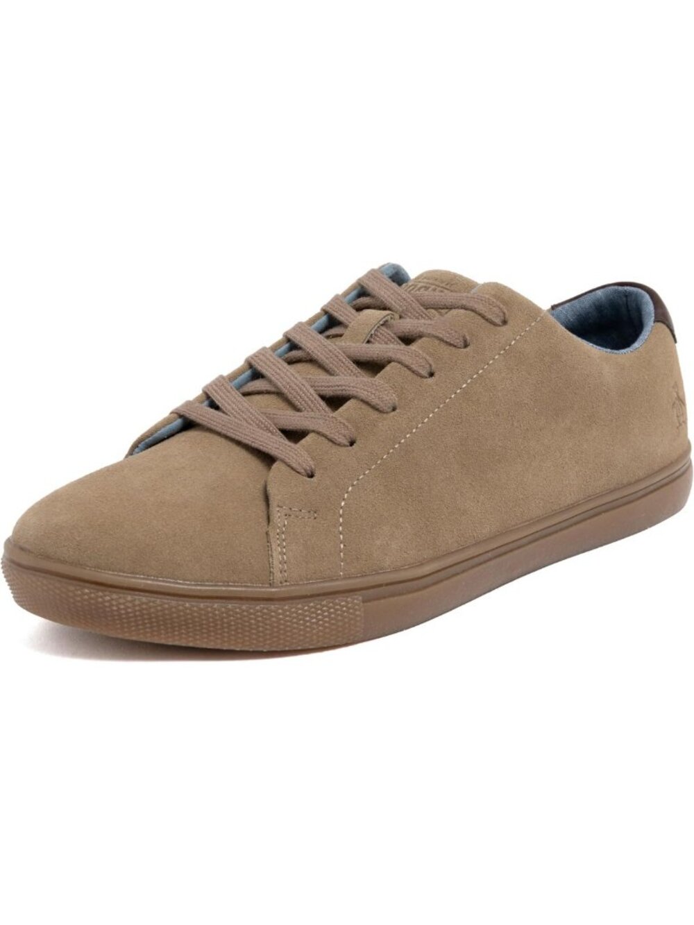 Stylish Low Top Leather & Suede Sneakers - Casual Lace-Up Court Shoes, Cushioned